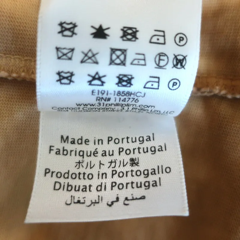 3.1 Phillip Lim T-shirt à col tricoté teint en tie-dye ocre en coton taille Extra Small