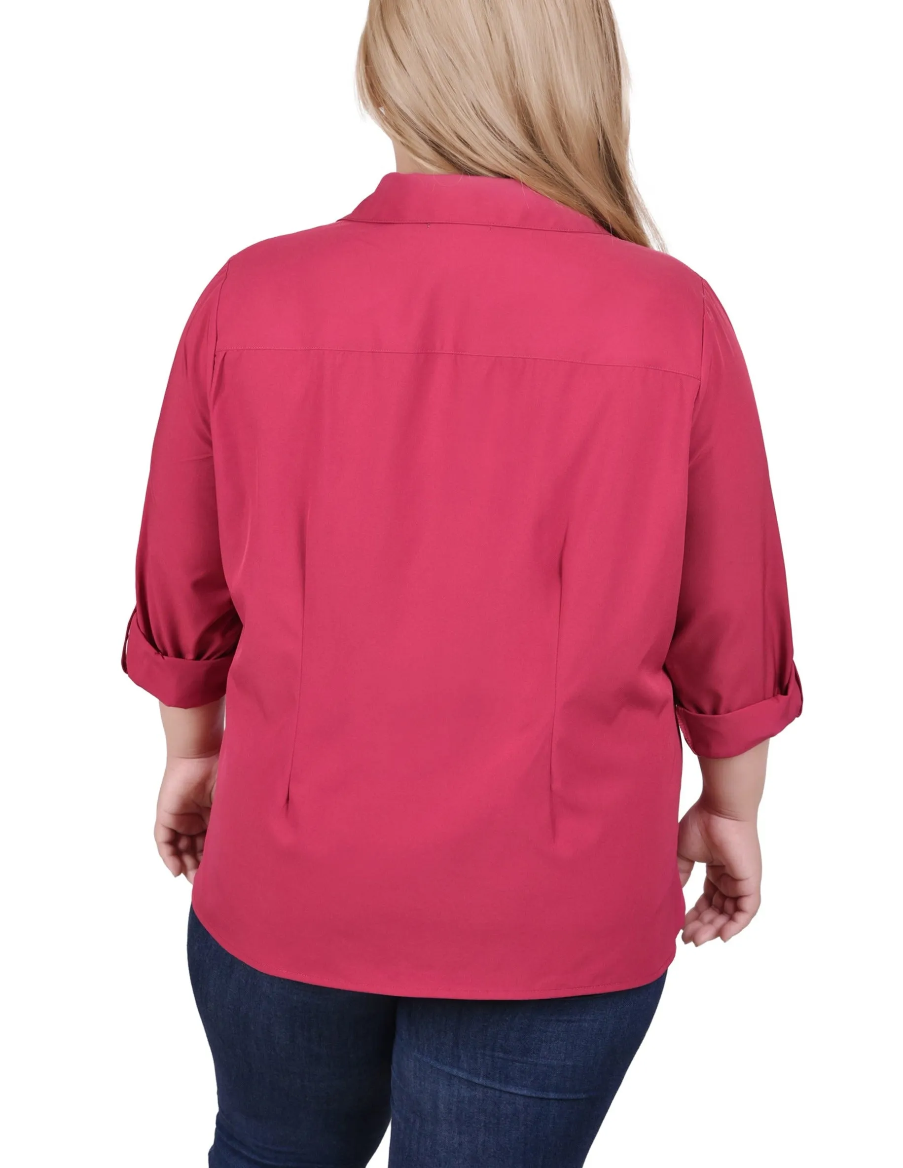 Blouse à encolure roulée 3/4 avec poches