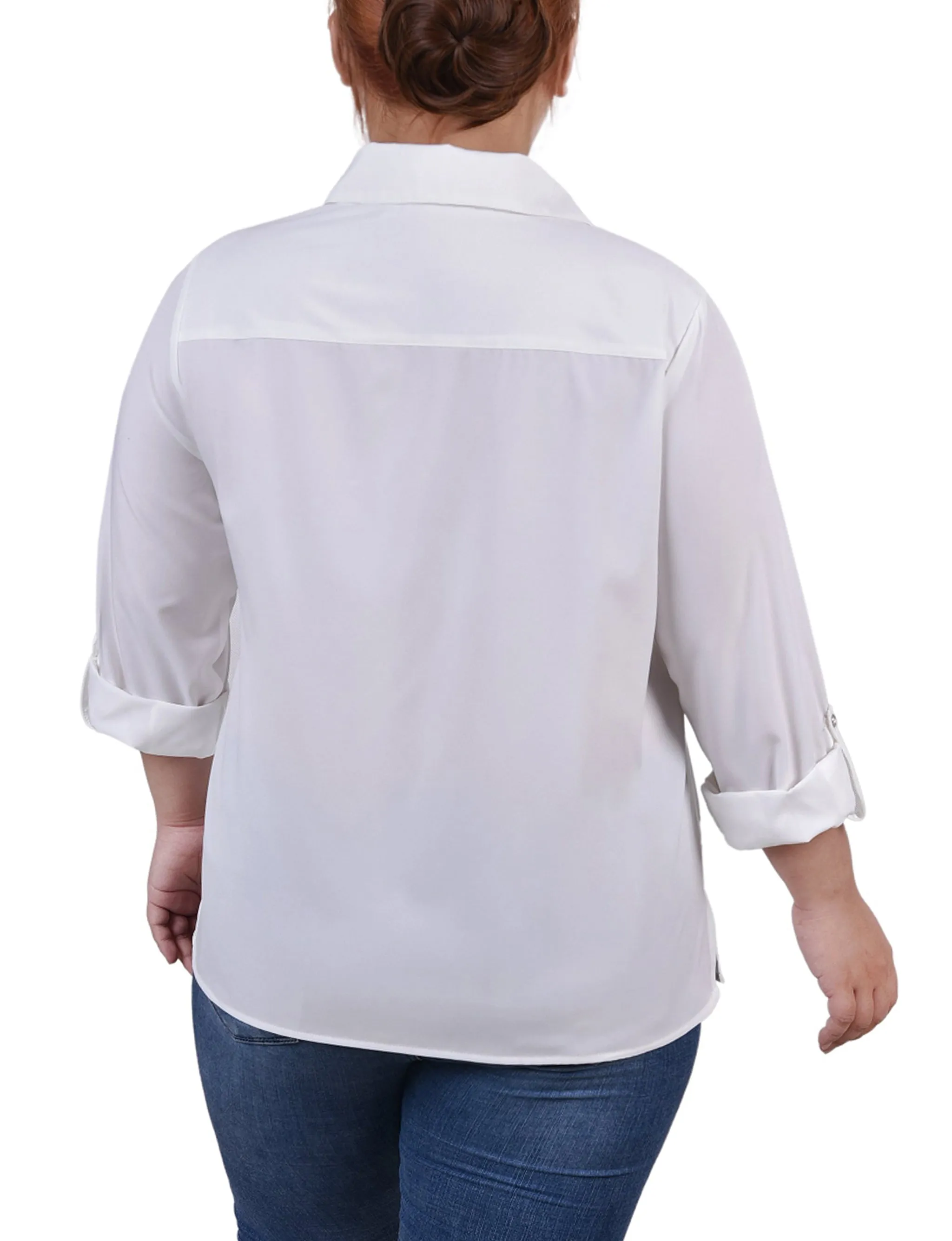 Blouse à encolure roulée 3/4 avec poches