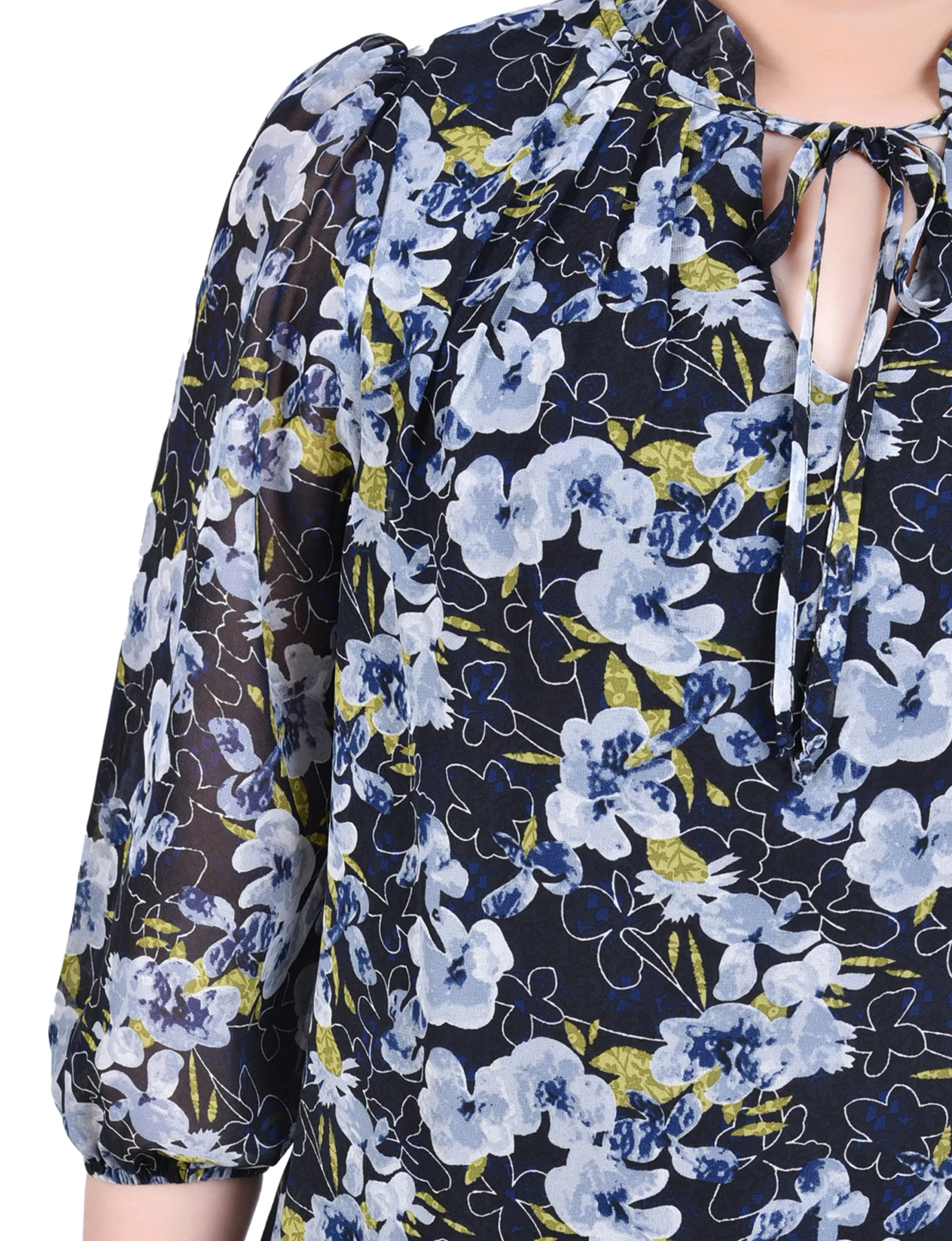 Blouse en mousseline 3/4 manches