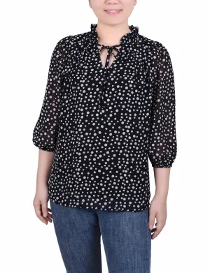 3/4 Sleeve Chiffon Blouse