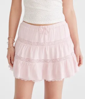 Aeropostale Tiered Lace Mini Skort
