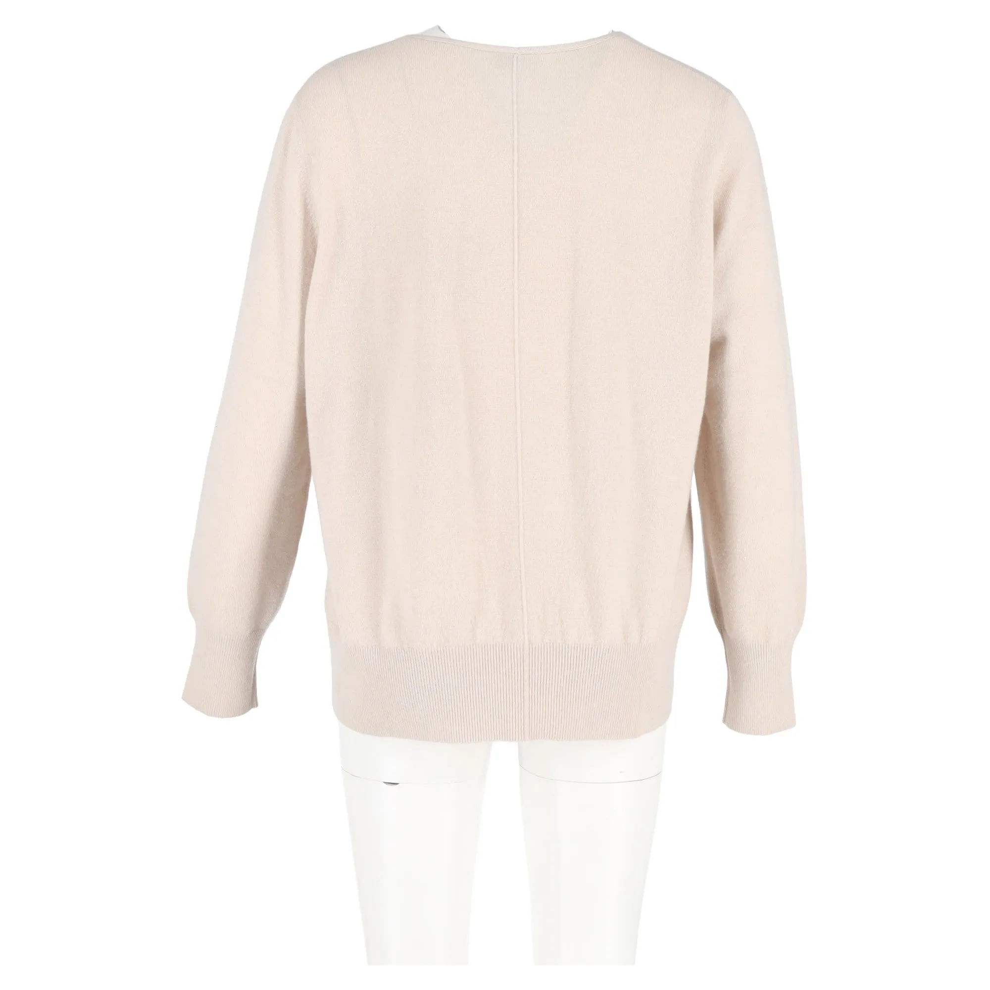 Pull Akris à col en V en laine beige
