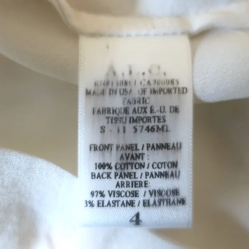 A.L.C. Haut court Daisy en coton tissé argenté Taille 4 Débardeur à ourlet superposé