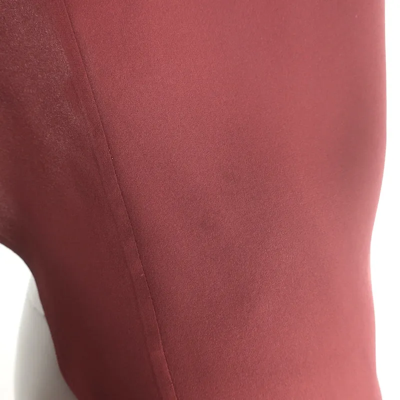 A.L.C. Blouse Sally à dos nu avec volants en soie bordeaux Taille 0 Haut à manches longues