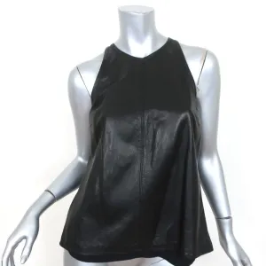 A.L.C. Tank Top Pharel Black Leather Size Medium