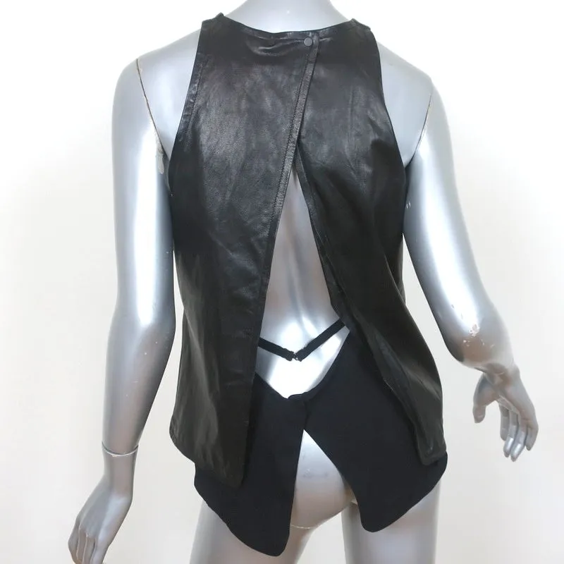 Débardeur A.L.C. en cuir noir Pharel Taille Moyenne