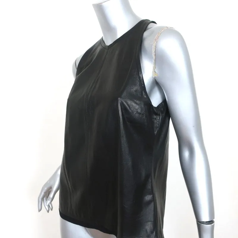Débardeur A.L.C. en cuir noir Pharel Taille Moyenne