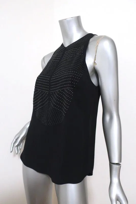 A.L.C. Haut Brenner Marine Brodé de Clous Taille 4 Blouse sans Manches