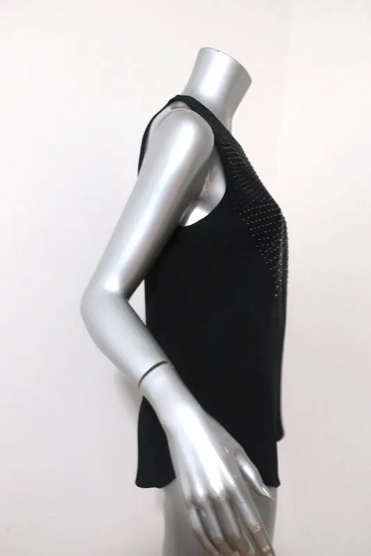 A.L.C. Haut Brenner Marine Brodé de Clous Taille 4 Blouse sans Manches