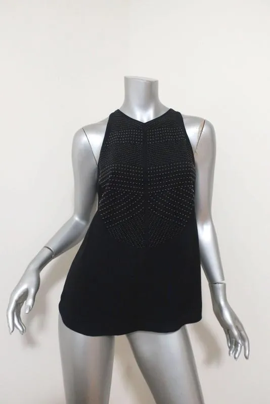 A.L.C. Haut Brenner Marine Brodé de Clous Taille 4 Blouse sans Manches