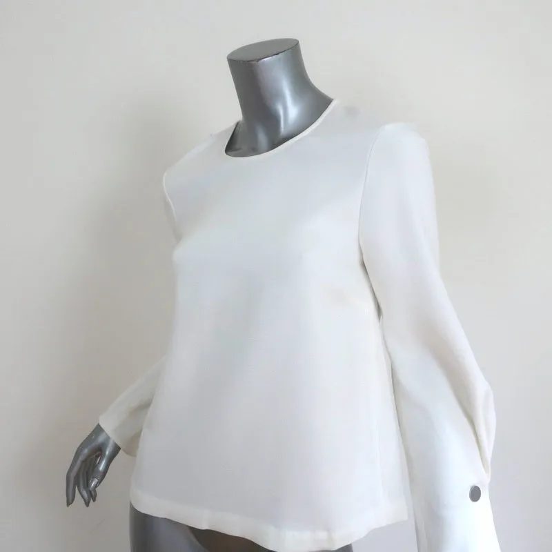 A.L.C. Haut en Crêpe Stretch Crème Brie Taille 6 Blouse à Manches Rassemblées