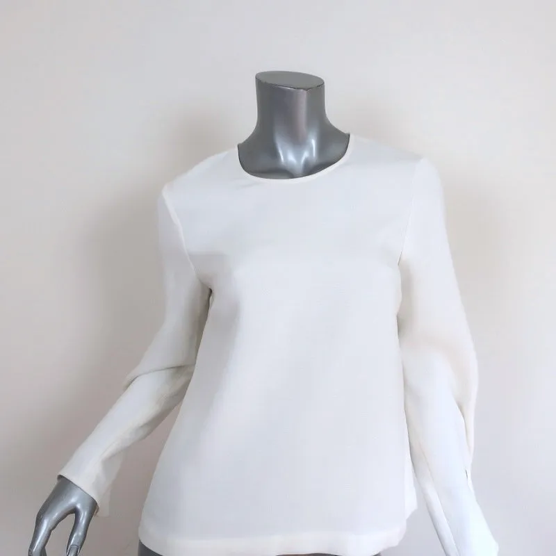 A.L.C. Haut en Crêpe Stretch Crème Brie Taille 6 Blouse à Manches Rassemblées