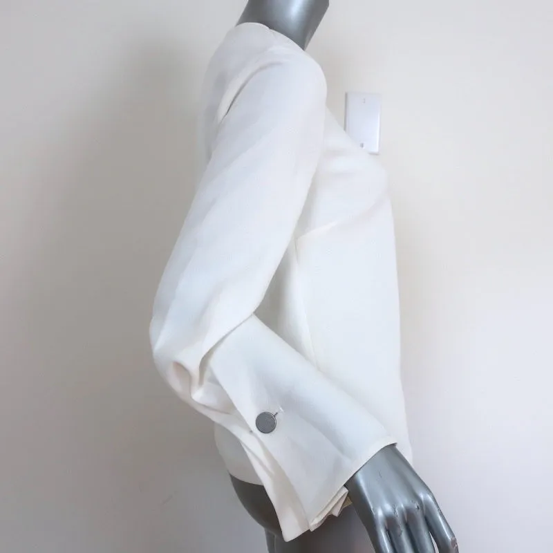 A.L.C. Haut en Crêpe Stretch Crème Brie Taille 6 Blouse à Manches Rassemblées