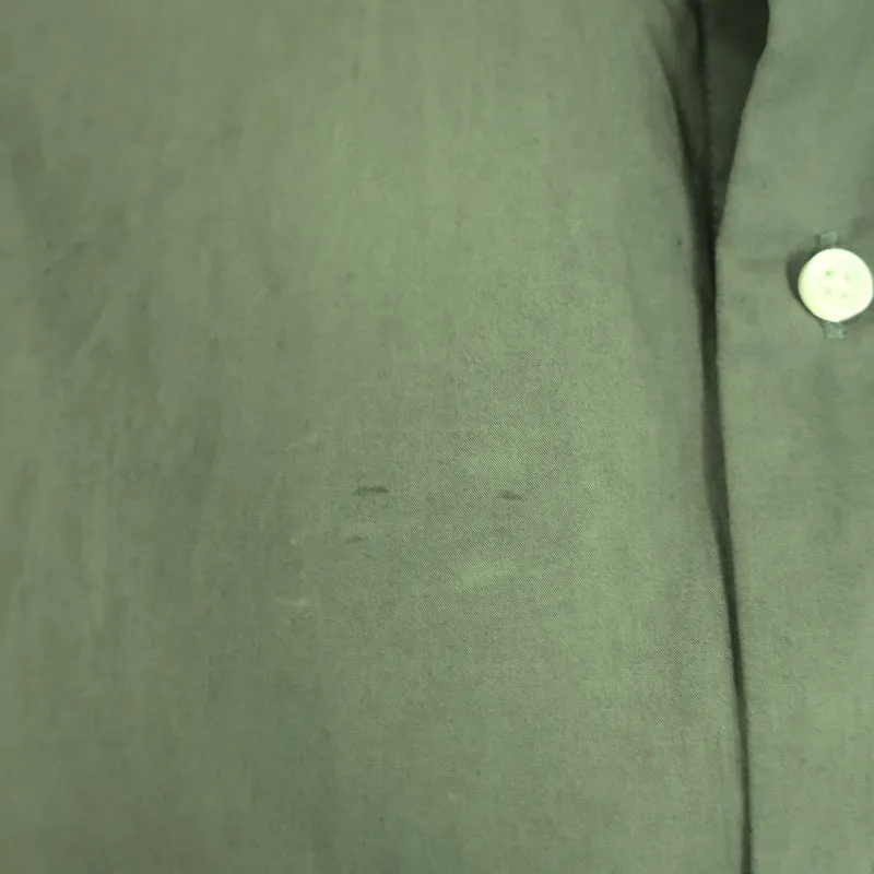 Chemise à boutons plissée Alex Mill vert armée taille moyenne manches longues haut