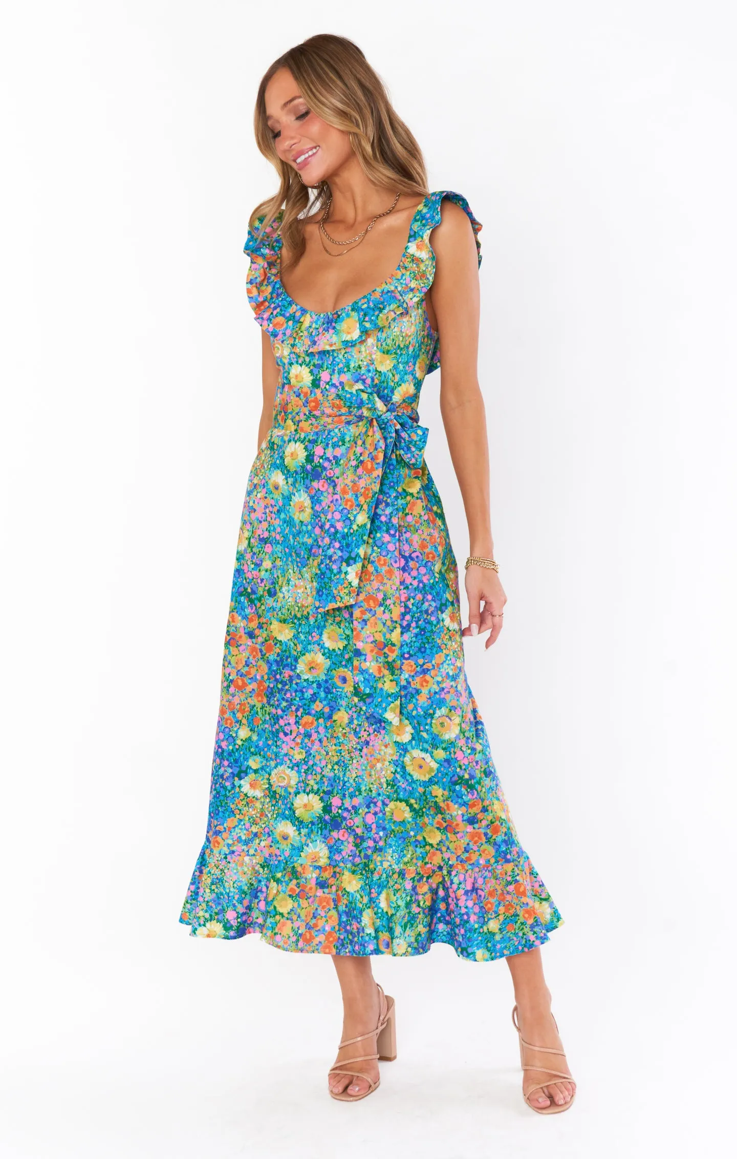 Robe Midi Alexis ~ Pétales Peints