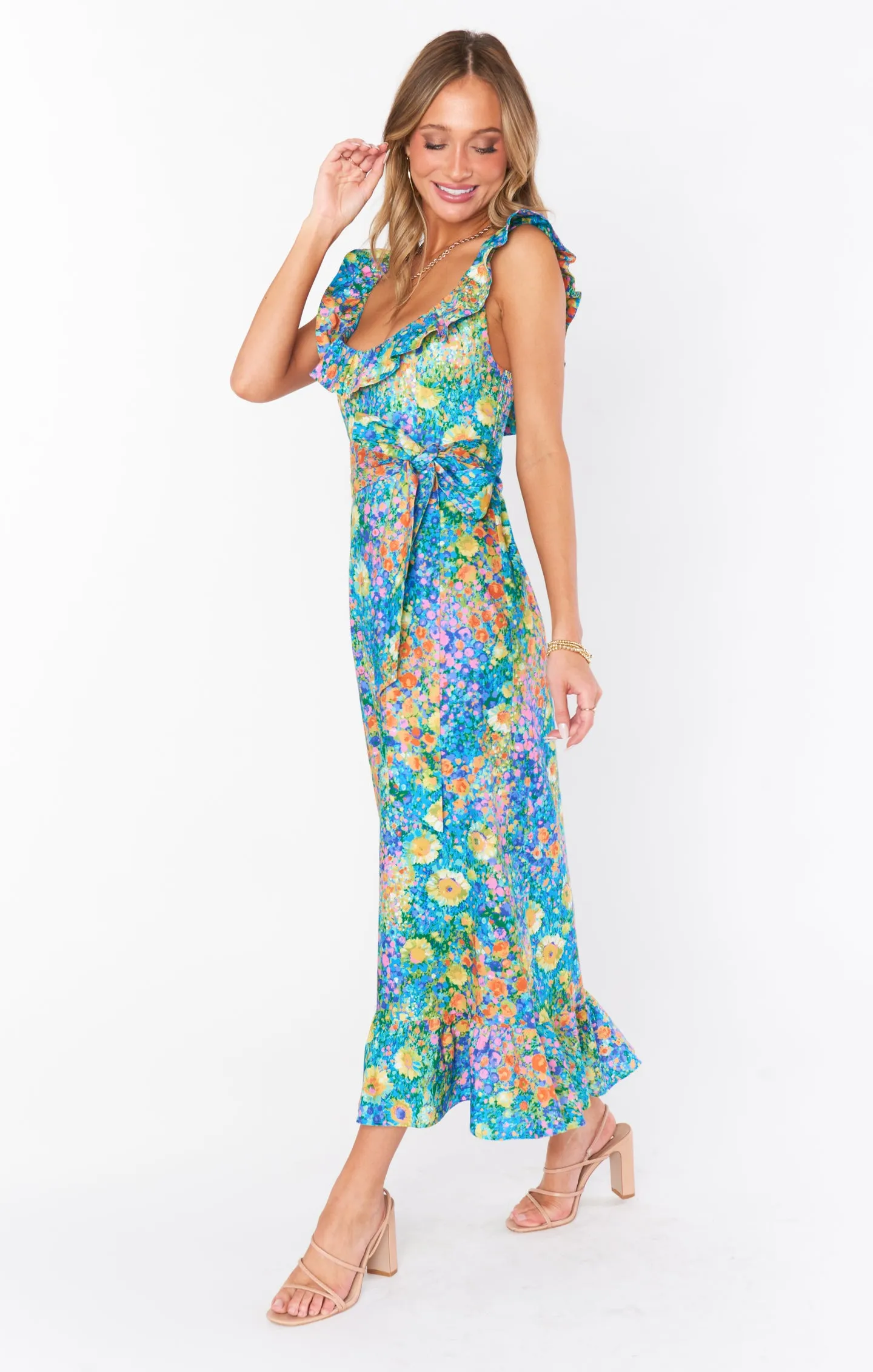 Robe Midi Alexis ~ Pétales Peints