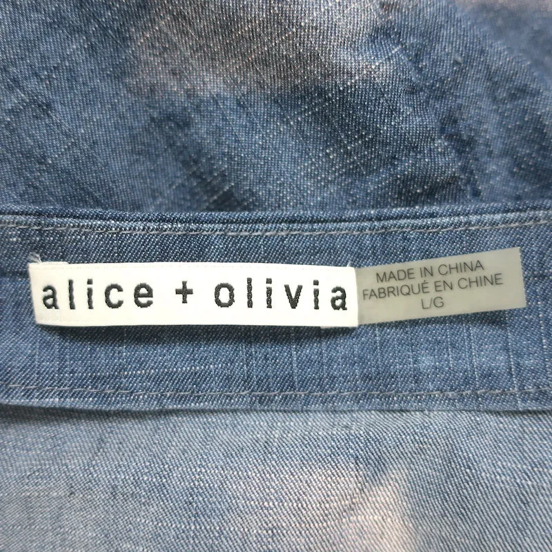 Alice   Olivia Haut décolleté Christy en chambray mélange lin Taille L
