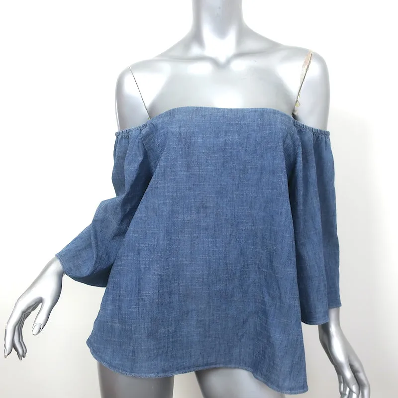 Alice   Olivia Haut décolleté Christy en chambray mélange lin Taille L