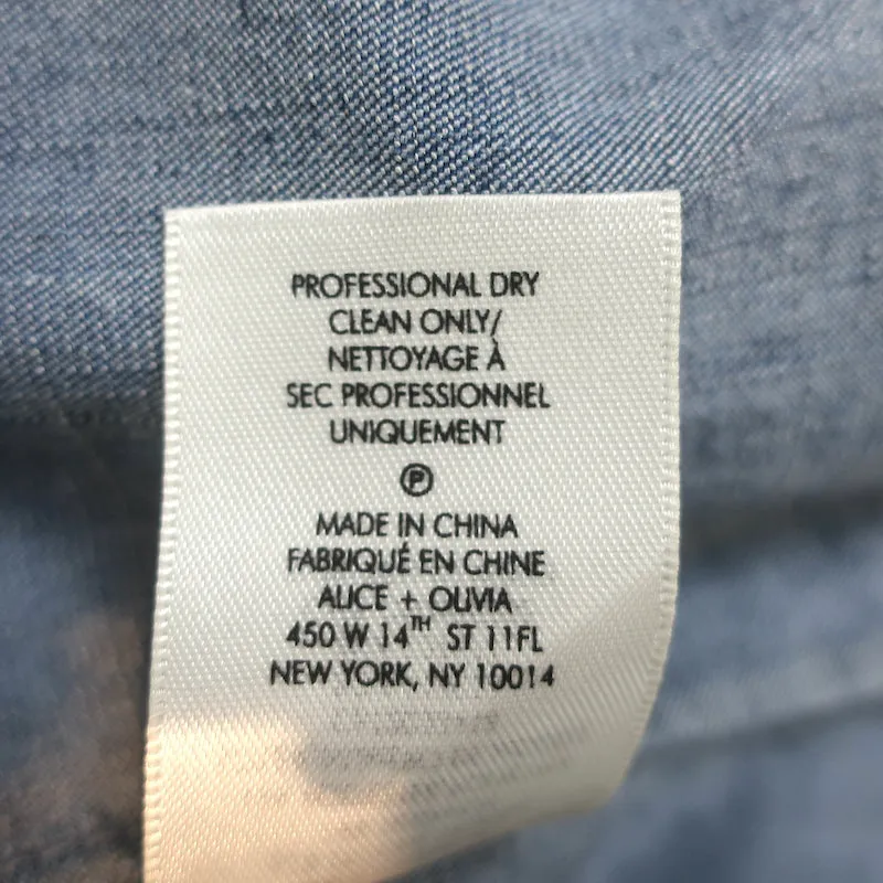 Alice   Olivia Haut décolleté Christy en chambray mélange lin Taille L