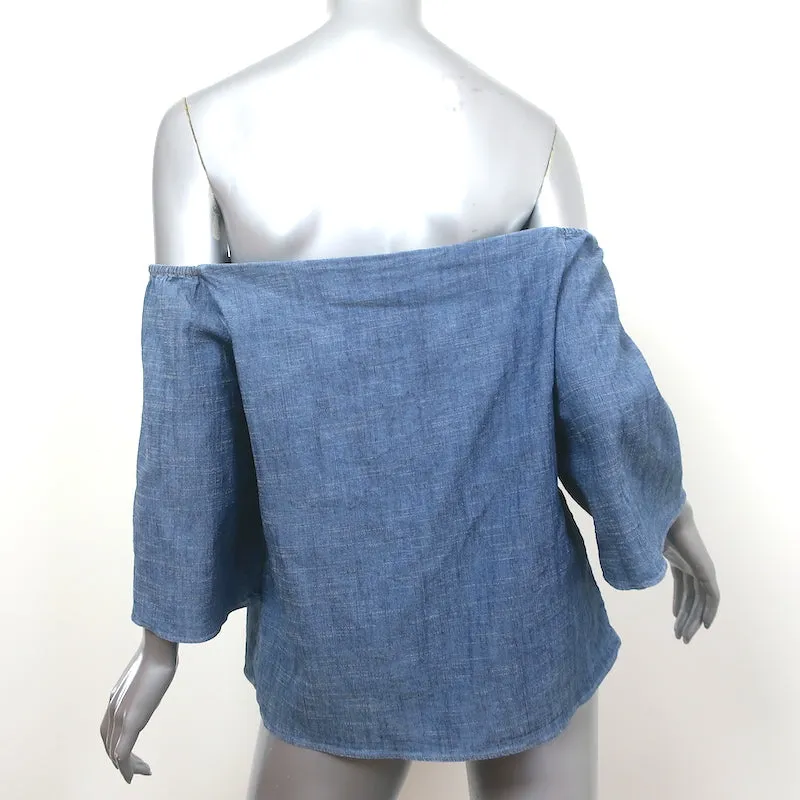 Alice   Olivia Haut décolleté Christy en chambray mélange lin Taille L