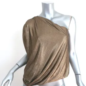 Alice   Olivia One Shoulder Top Hannah Gold Glitter Size Small