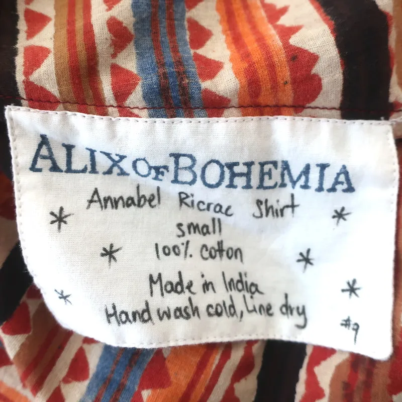 Alix de Bohème Chemise à manches ballon Annabel en coton rayé ricrac Taille S