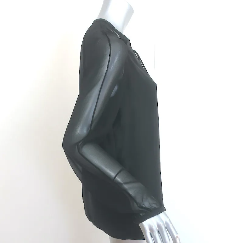 Altuzarra Benny Haut à Lacets Noir en Soie Taille 40 Blouse à Manches Longues