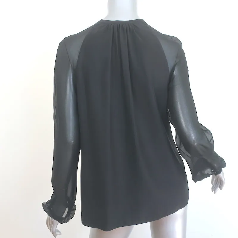 Altuzarra Benny Haut à Lacets Noir en Soie Taille 40 Blouse à Manches Longues