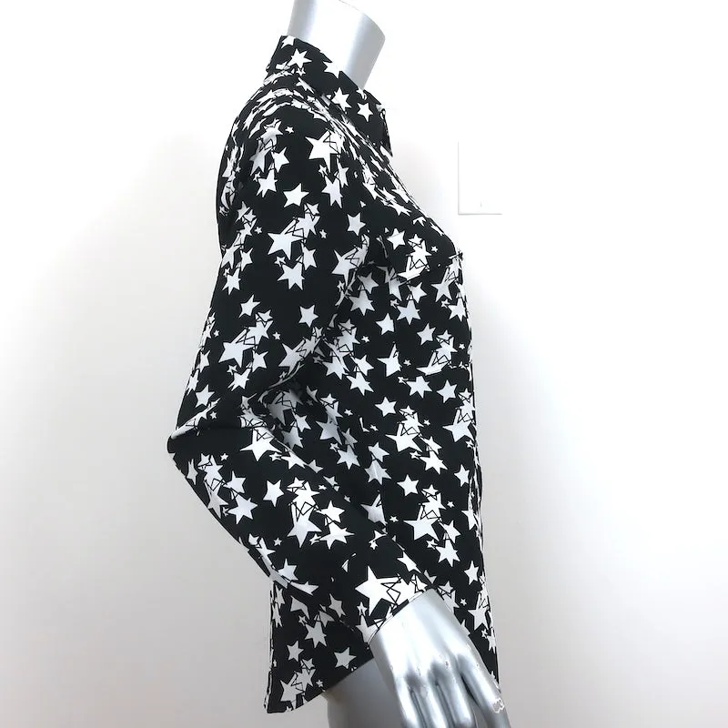 ANINE BING Blouse Stella Imprimé Étoile Noire Soie Taille Très Petite Haut à Manches Longues