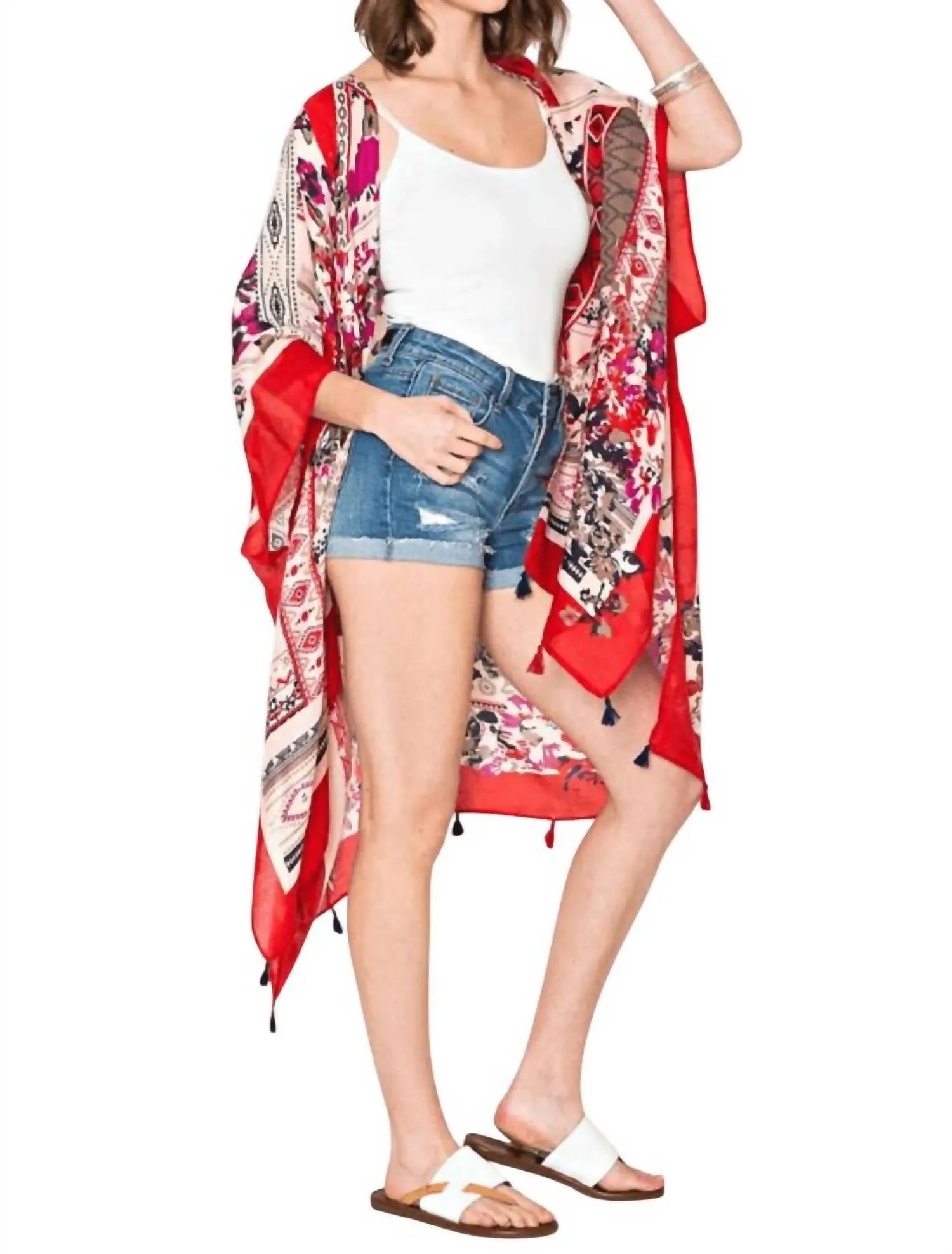 Écharpe Antalya Rouge Multicolore