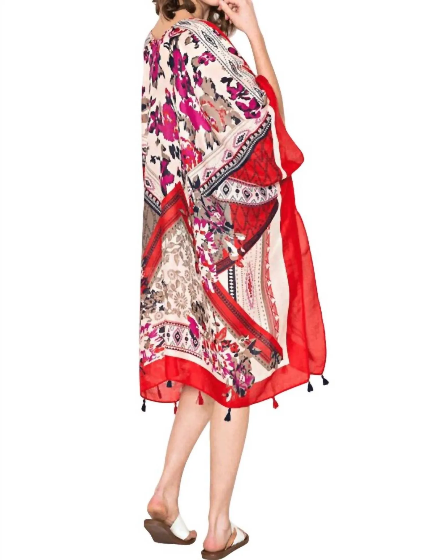 Écharpe Antalya Rouge Multicolore