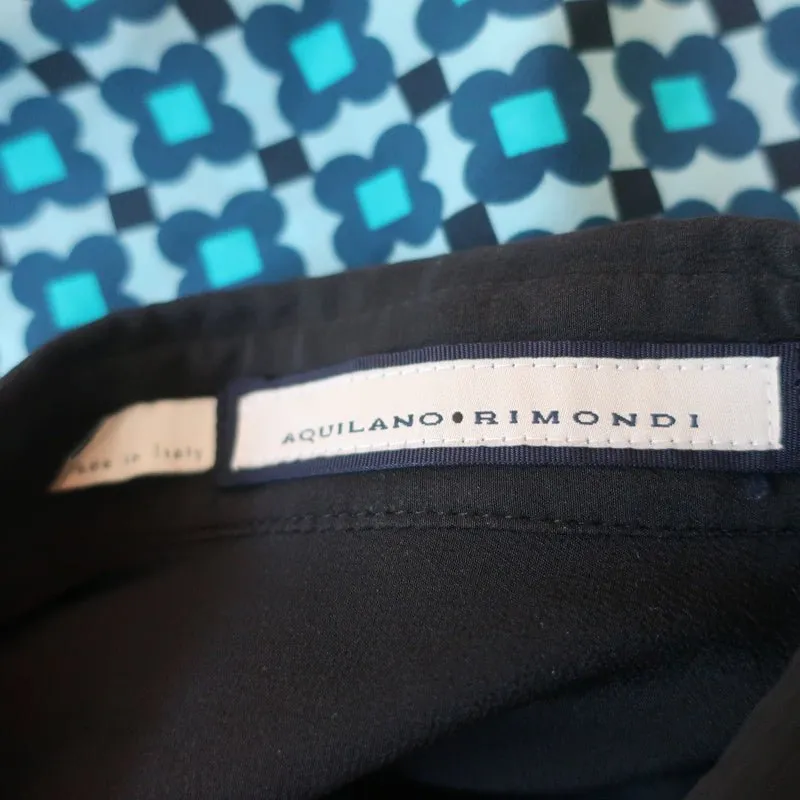 Aquilano Rimondi Chemise à Col Bleu Imprimé en Soie Taille 40 Blouse Sans Manches