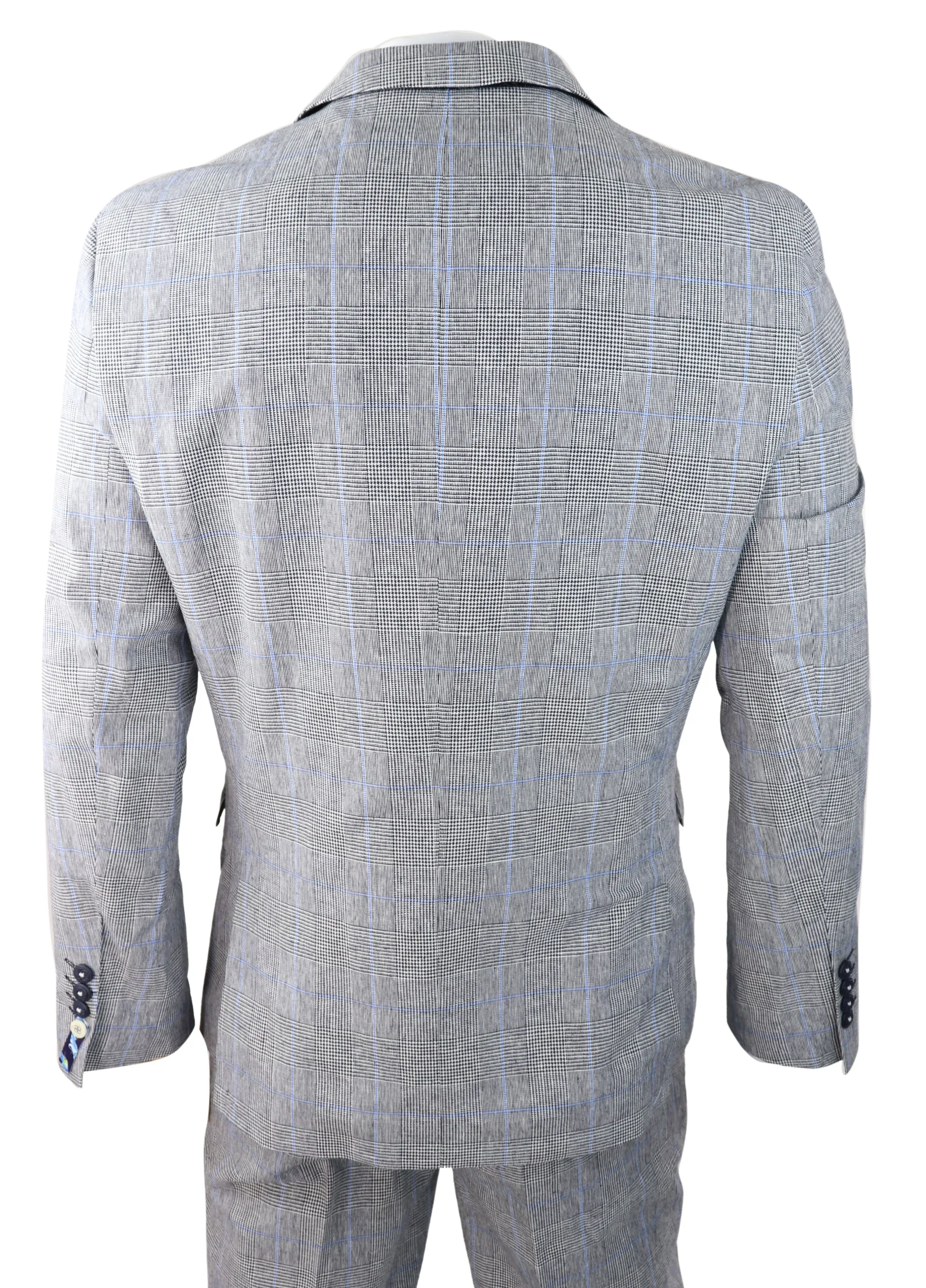 Costume de mariage d'été Arriga 3 pièces à carreaux gris