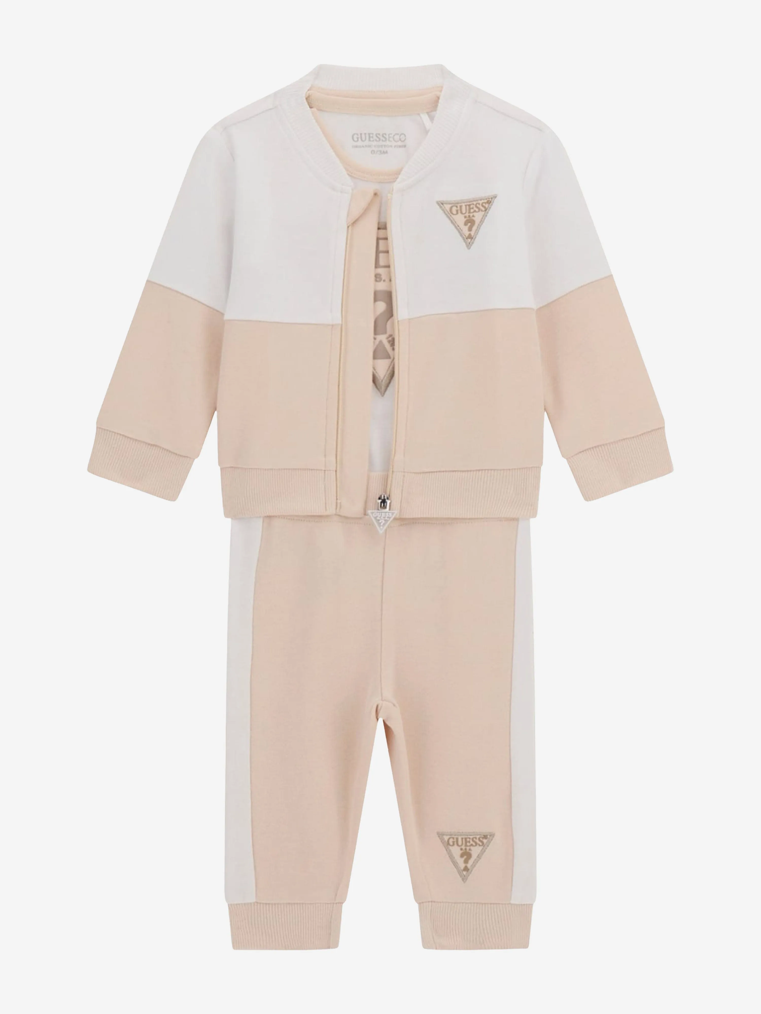 Ensemble de survêtement bébé 3 pièces en beige