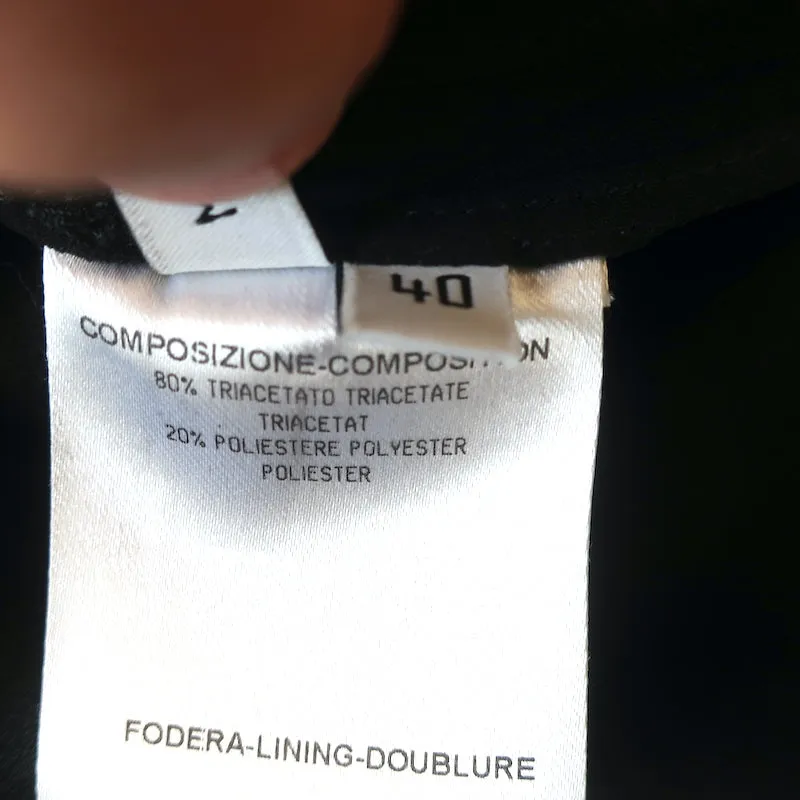 Balenciaga Blouse à boutonnage devant en crêpe noir Taille 40 Haut à manches courtes