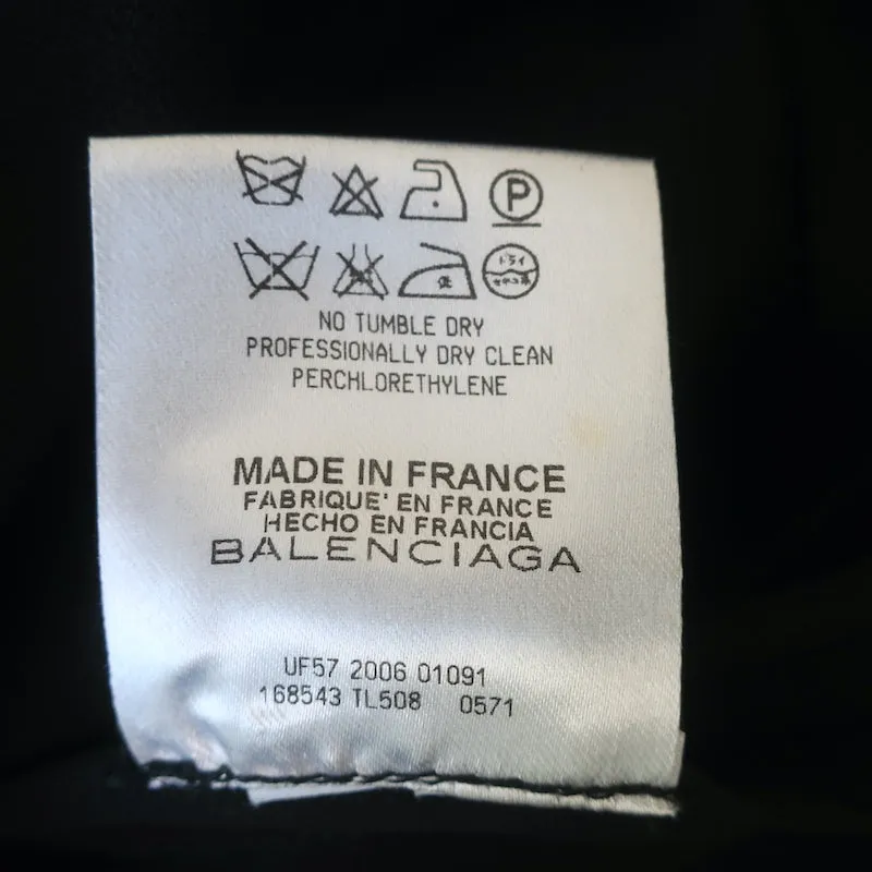 Balenciaga Blouse à boutonnage devant en crêpe noir Taille 40 Haut à manches courtes