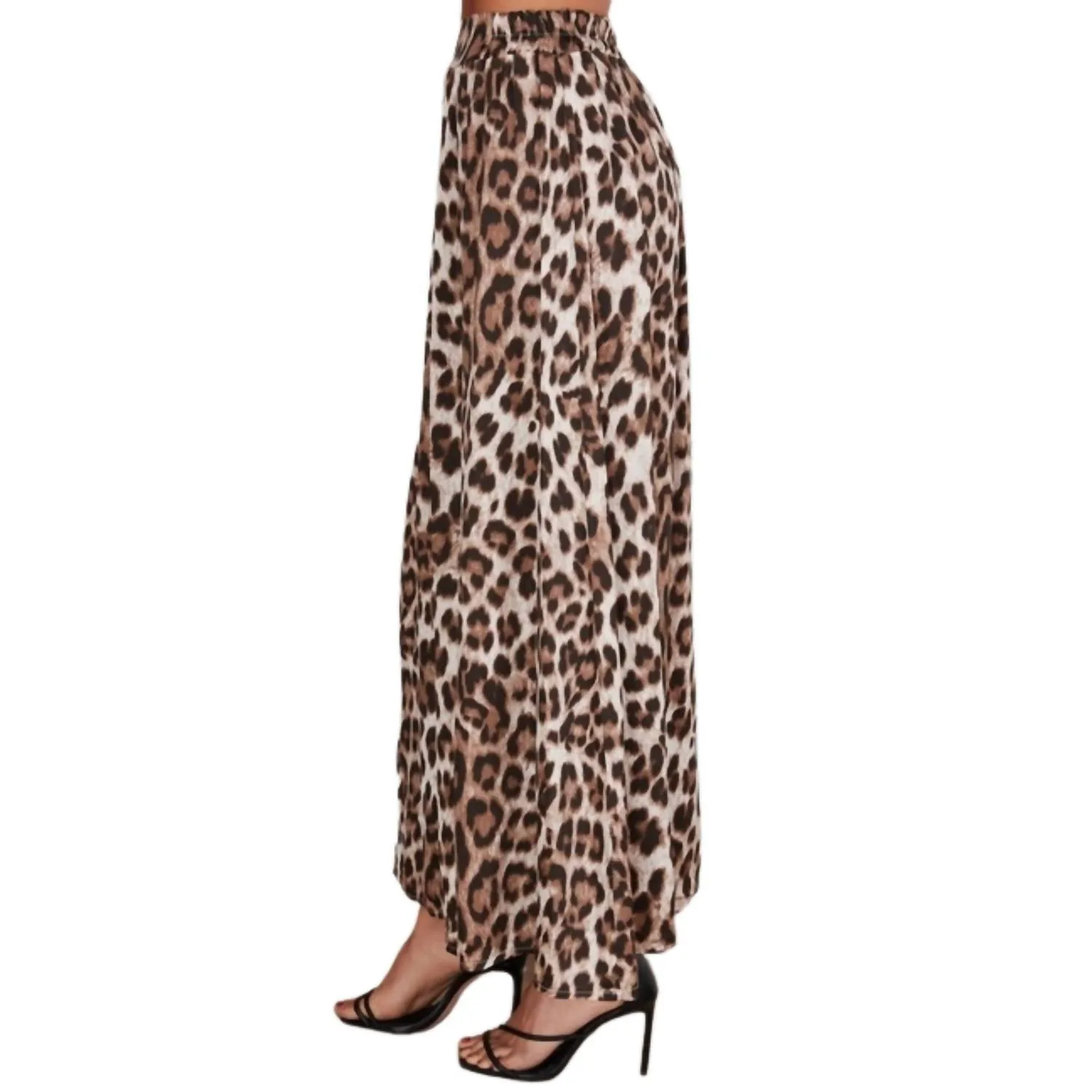Jupe Longue Imprimé Guépard Big Game en Beige