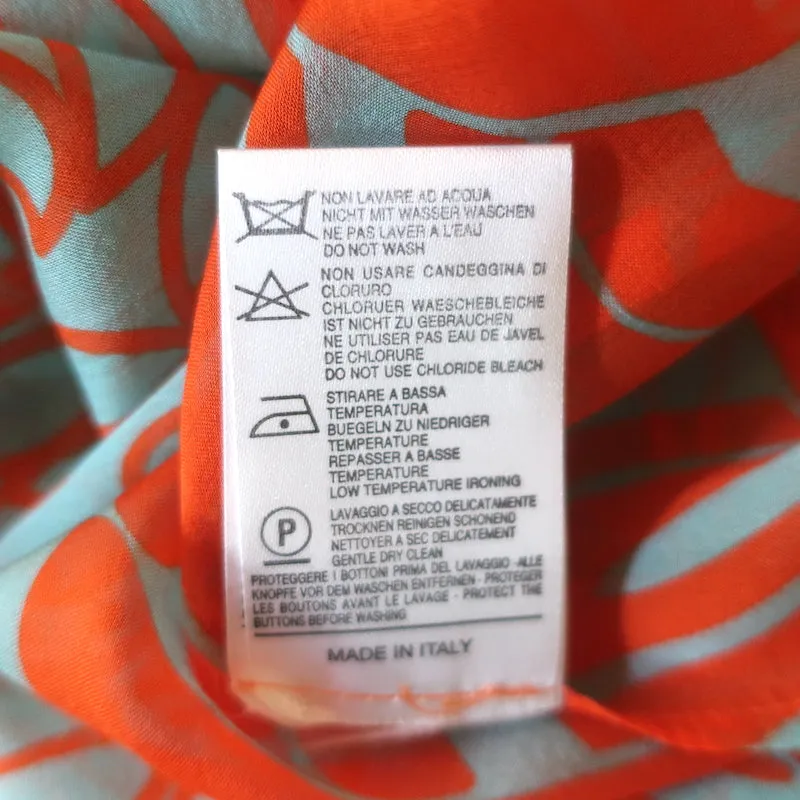 Blumarine Tunique en Chiffon à Paillettes Imprimé Soie Orange Taille 38
