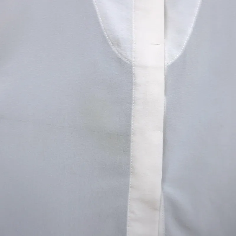 Brunello Cucinelli Monili-Trim Blouse à Boutons Crème en Soie Élasticisée Taille Large