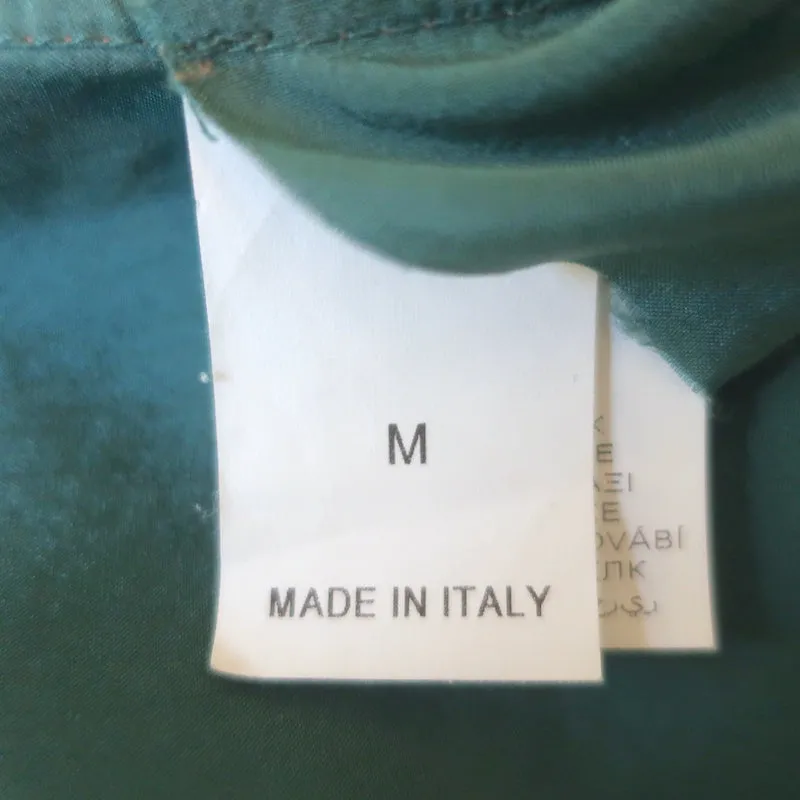 Brunello Cucinelli Chemise occidentale en soie verte Taille moyenne Blouse à manches retroussées
