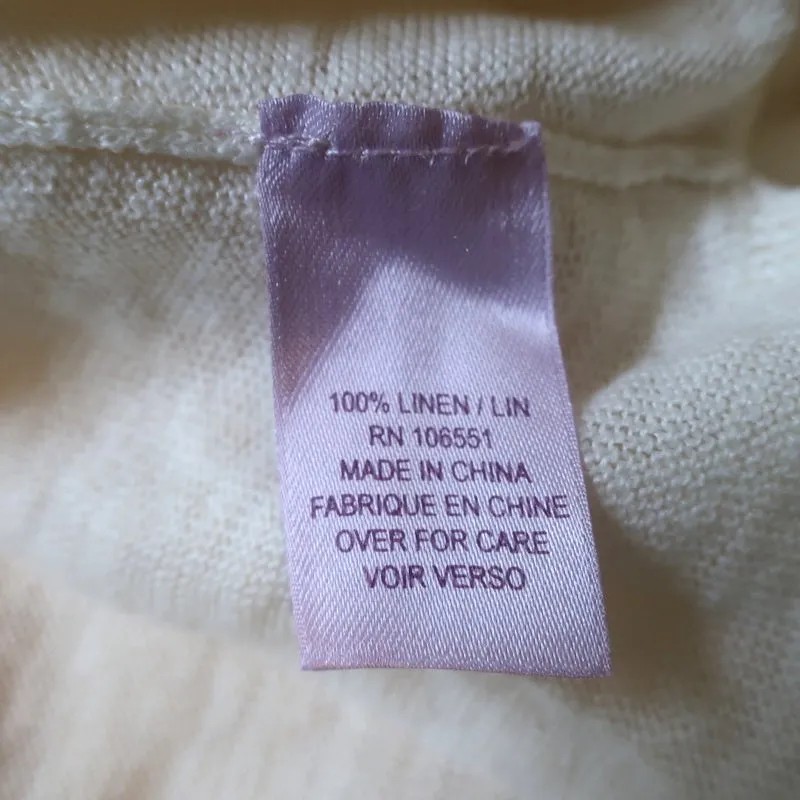 Calypso Christiane Celle Haut à Capuche Crème Brodé en Lin Taille L