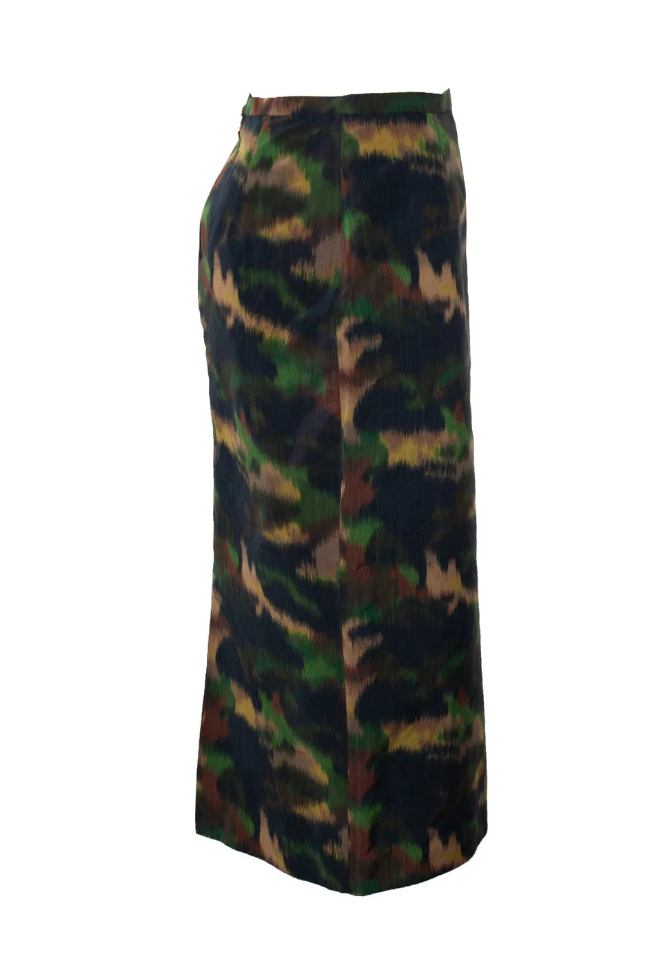 jupe midi imprimée camouflage