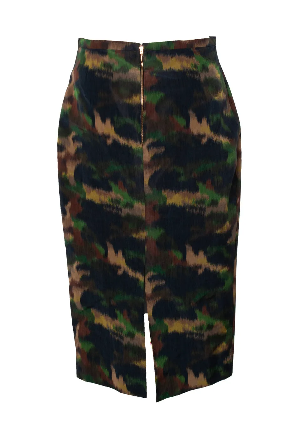 jupe midi imprimée camouflage