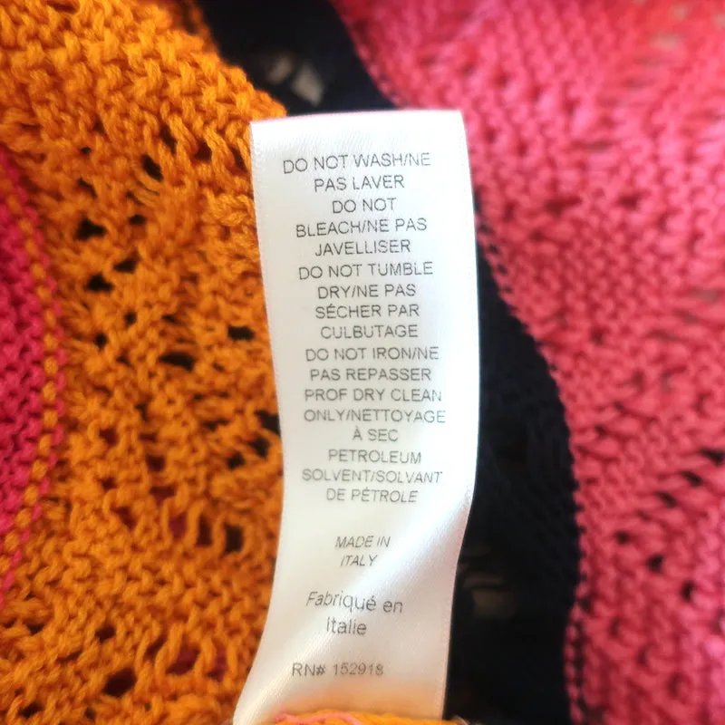 Carolina Herrera Haut en maille crochet à motifs colorés rose/jaune en coton taille S