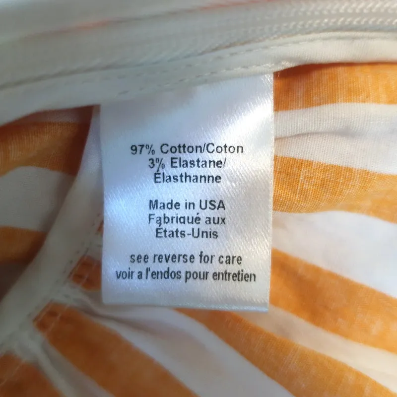 Caroline Constas Haut asymétrique à encolure drapée rayé orange Taille S