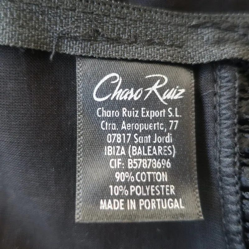 Charo Ruiz Lys Bustier Sans Bretelles Noir En Dentelle et Coton Taille S