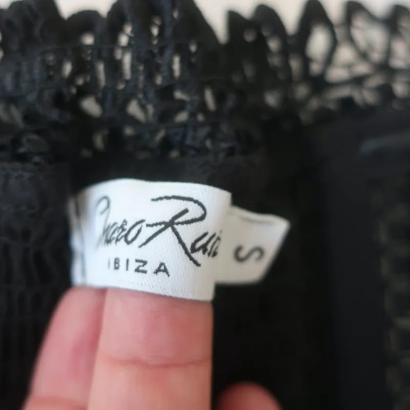 Charo Ruiz Lys Bustier Sans Bretelles Noir En Dentelle et Coton Taille S