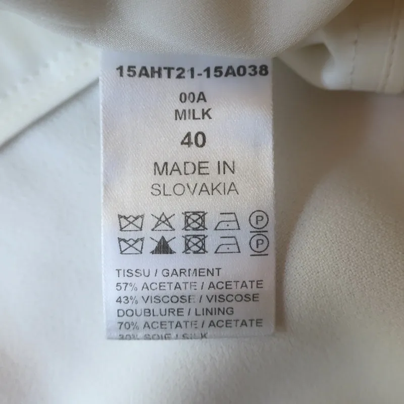 Chloé Blouse à Col en V en Crêpe de Lait Taille 40 Haut à Manches Courtes