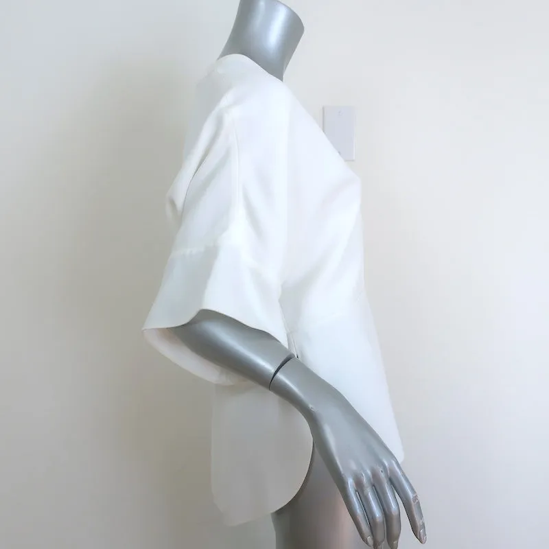 Chloé Blouse à Col en V en Crêpe de Lait Taille 40 Haut à Manches Courtes